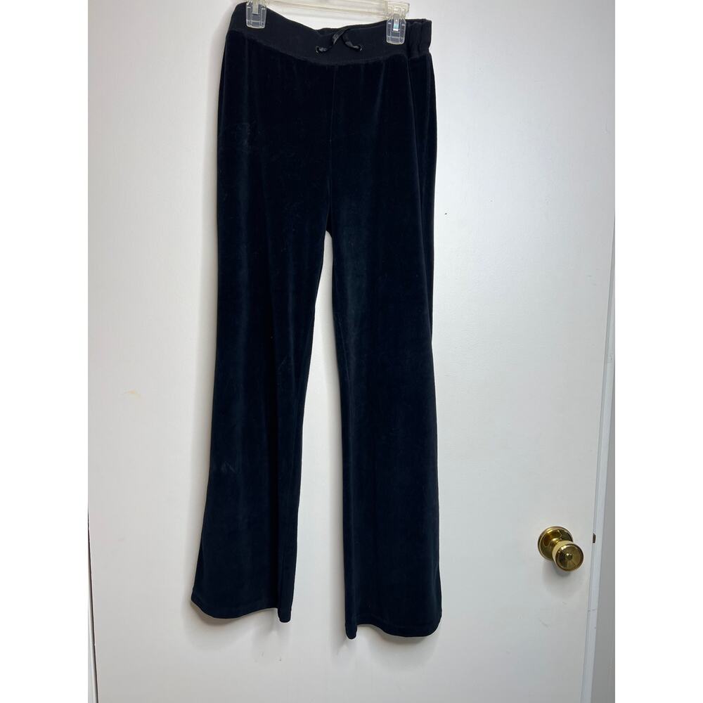 Womens Velvet Athletic Pants Black Size Small Drawstring